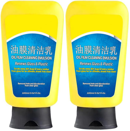 Car Oil Film Cleaning Emulsion Renews Glass & Plastic 100ML (Pack of 2)