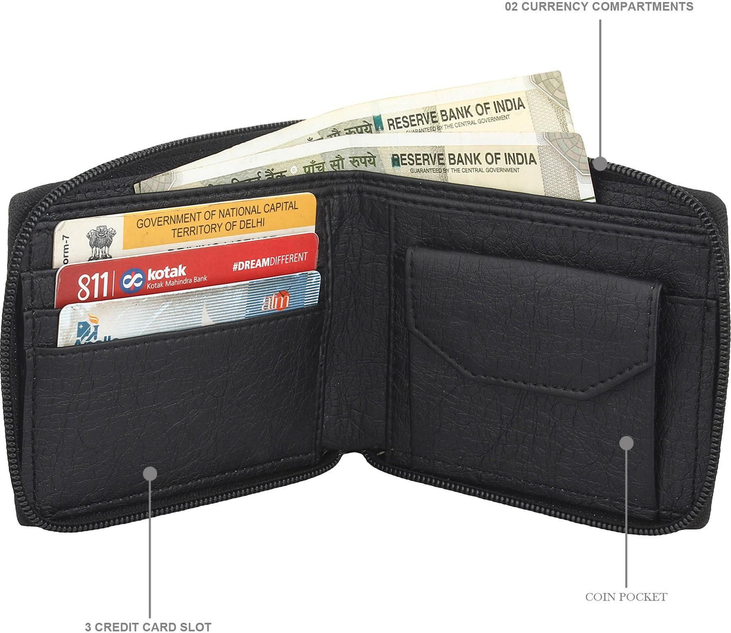 SAMTROH Artificial Leather Wallet (5 Card Slots)