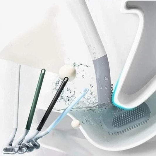 Pack of 4 Golf Toilet Brush, Long Handle Toilet Brush, Flexible Bendable Silicone Golf Toilet Bowl Cleaner Toilet Brushes for Bathroom 360 No Dead Ends Wall Mounted