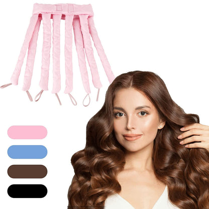 Heatless Hair Curler with Octopus Satin Design Headband