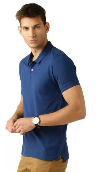 Poly Cotton Solid Half Sleeves Mens Polo T-shirt (Pack of 2)